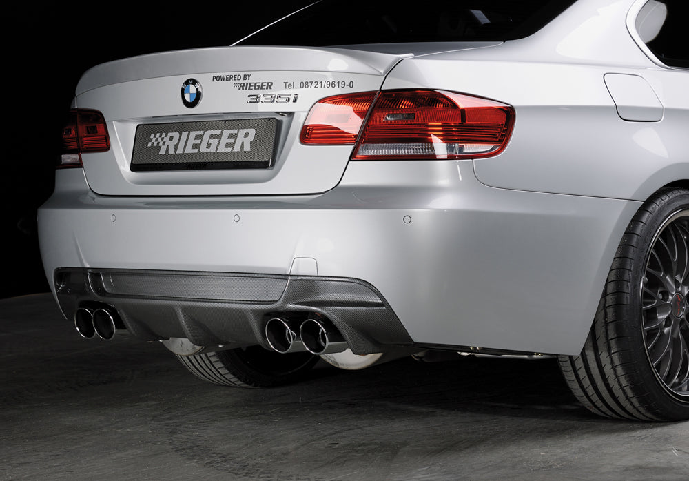 Rieger 00099860 BMW 3 Series E92 E93 Rear Diffuser for Twin Tailpipe Left & Right - Carbon-Look