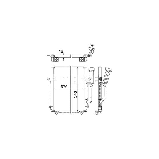 MAHLE ORIGINAL AC 462 000P Air conditioning condenser without dryer