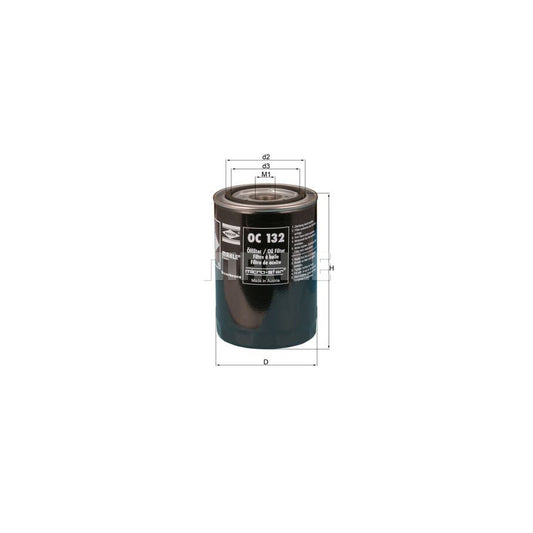 MAHLE ORIGINAL OC 132 Oil Filter Spin-on Filter, with one anti-return valve