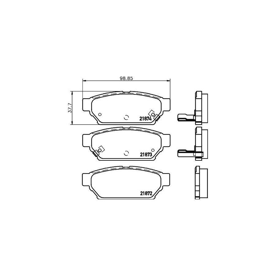 Hella 8DB 355 016 701 Brake Pad Set With Acoustic Wear Warning