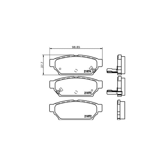 Hella 8DB 355 016 701 Brake Pad Set With Acoustic Wear Warning