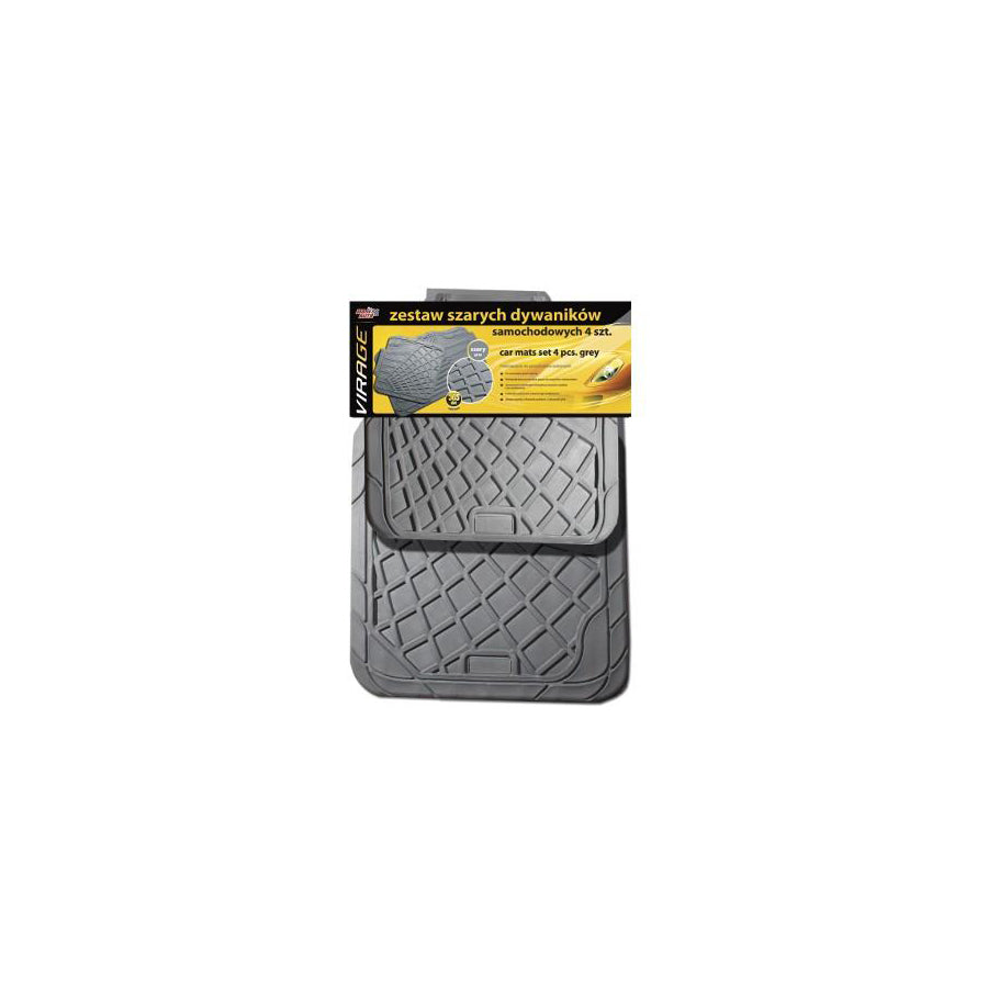 VIRAGE Universal fit 93-012 Floor mat set Elastomer, Front and Rear, Quantity: 4, Grey
