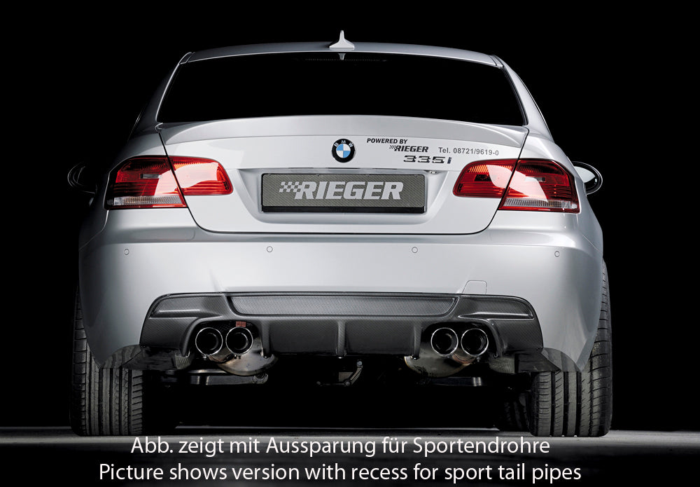 Rieger 00099859 BMW 3 Series E92 E93 Rear Diffuser for Original Tailpipe Left & RIght - Carbon-Look