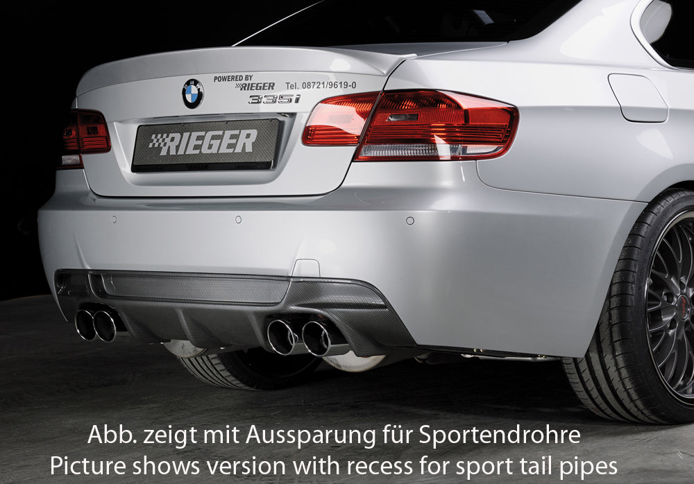 Rieger 00099859 BMW 3 Series E92 E93 Rear Diffuser for Original Tailpipe Left & RIght - Carbon-Look