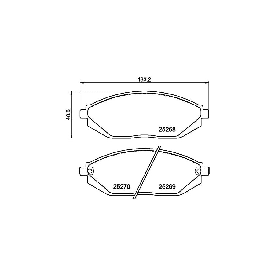 Hella 8DB 355 015 771 Brake Pad Set With Acoustic Wear Warning