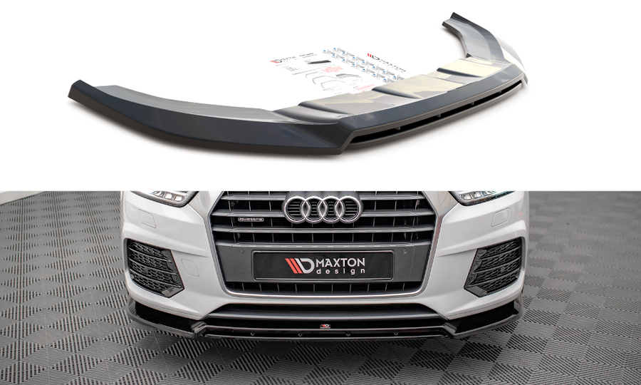 Maxton Design AU-Q3-1F-SLINE-FD2T+FD2RT Front Splitter V.2 Audi Q3 S-Line 8U (Facelift) | Duco Car Parts UK Car Parts