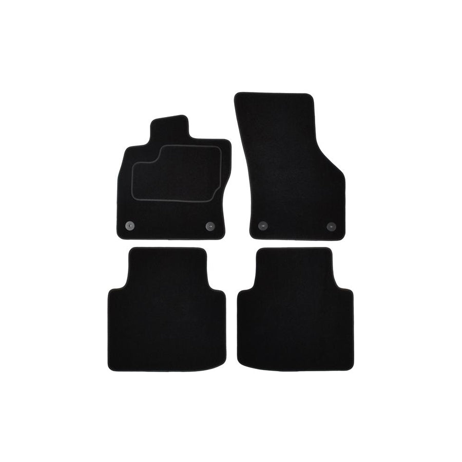 CUSTOPOL Tailored SKO114C Floor mat set for SKODA Yeti (5L) Textile, Front and Rear, Quantity: 4, Black