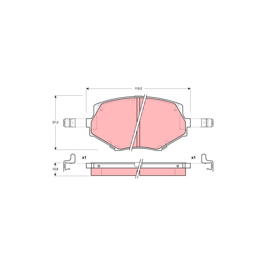 TRW Gdb3103 Brake Pad Set For Mazda Mx 5 With Acoustic Wear Warning With Accessories