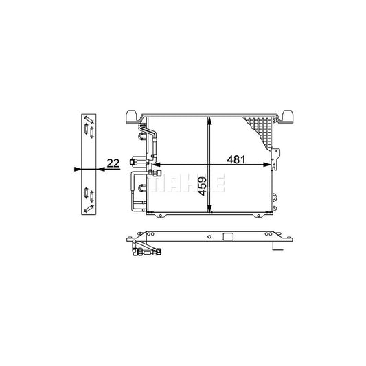 MAHLE ORIGINAL AC 657 000P Air conditioning condenser suitable for MERCEDES-BENZ G-Class without dryer