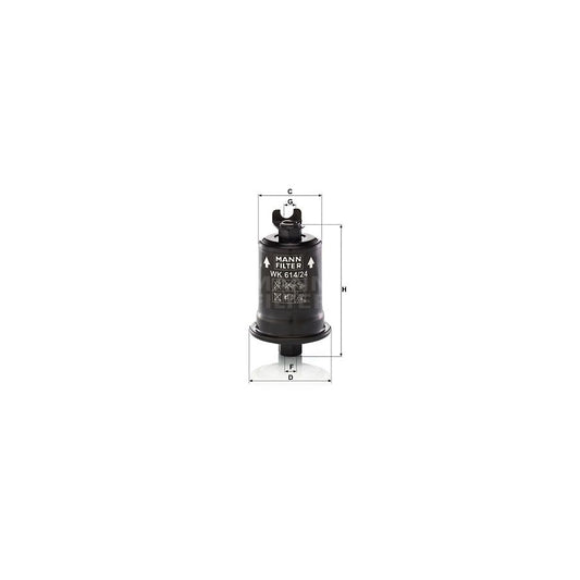 MANN-FILTER WK 614/24 x Fuel filter In-Line Filter, with seal