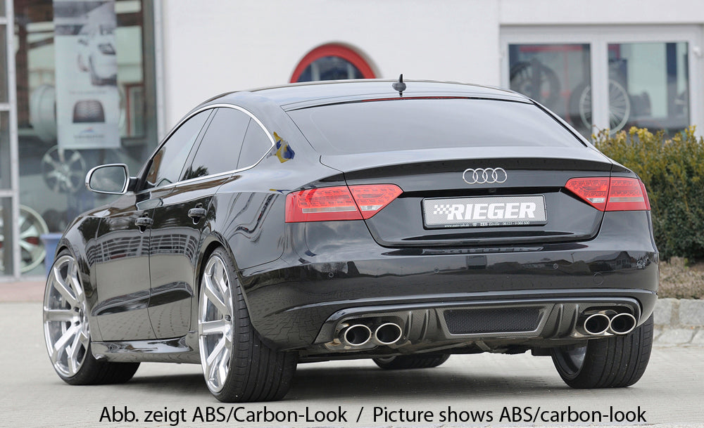 Rieger 00055438 Audi B8 B81 A5 Rear Diffuser for Twin Tailpipe Left & Right -  Matte Black