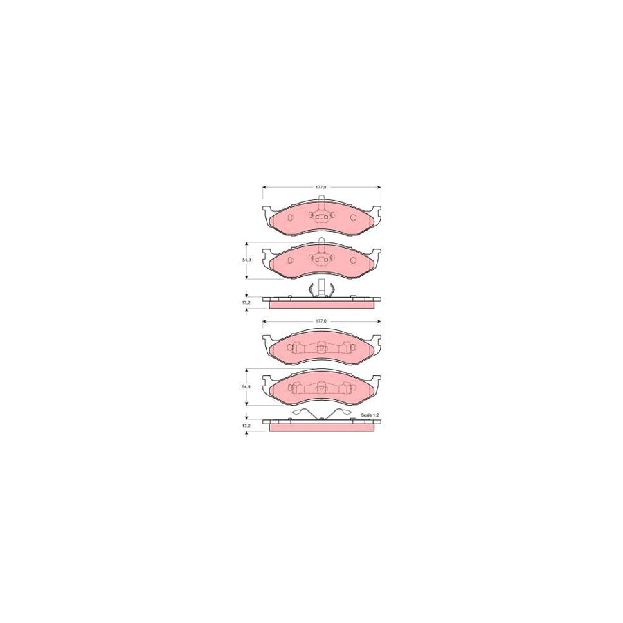 TRW Gdb4104 Brake Pad Set Not Prepared For Wear Indicator
