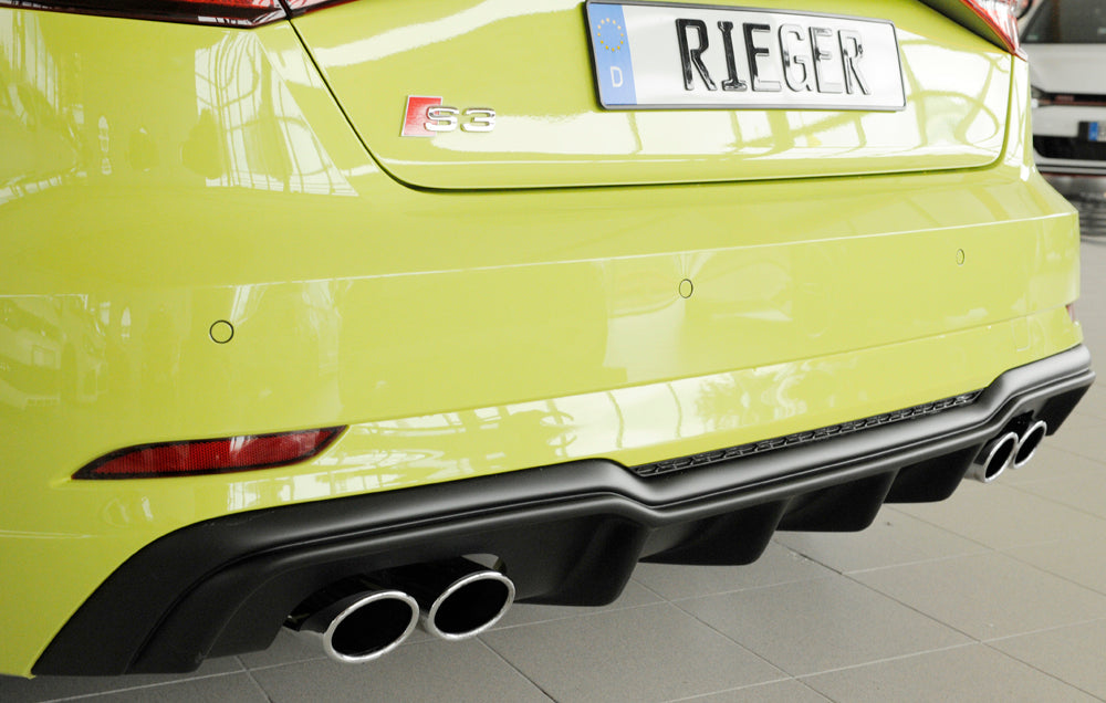 Rieger 00056821 Audi 8V S3 Rear Diffuser for Original Twin Tailpipe Left & Right -  Matte Black