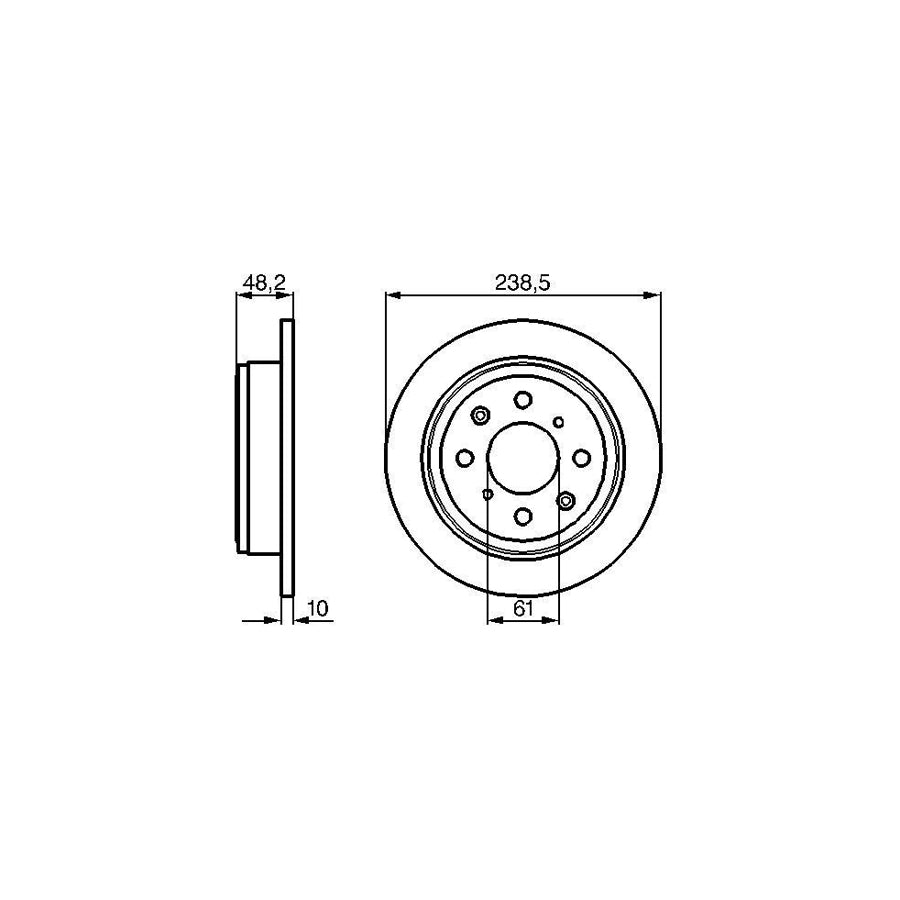 BOSCH 0 986 478 350 Brake Disc Solid Oiled with bolts screws