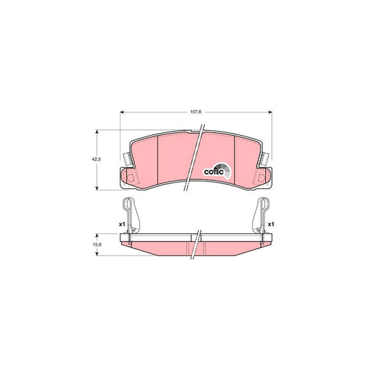 TRW Cotec Gdb3164 Brake Pad Set With Acoustic Wear Warning