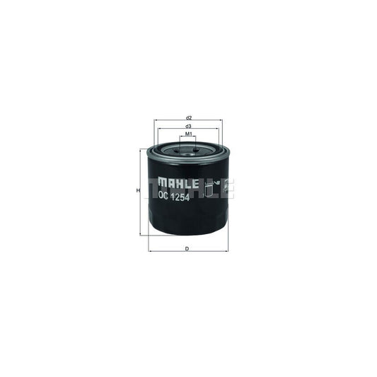 MAHLE ORIGINAL OC 1254 Oil Filter Spin-on Filter, with one anti-return valve