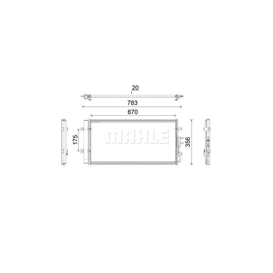 MAHLE ORIGINAL AC 921 000P Air conditioning condenser for HYUNDAI H350 with dryer