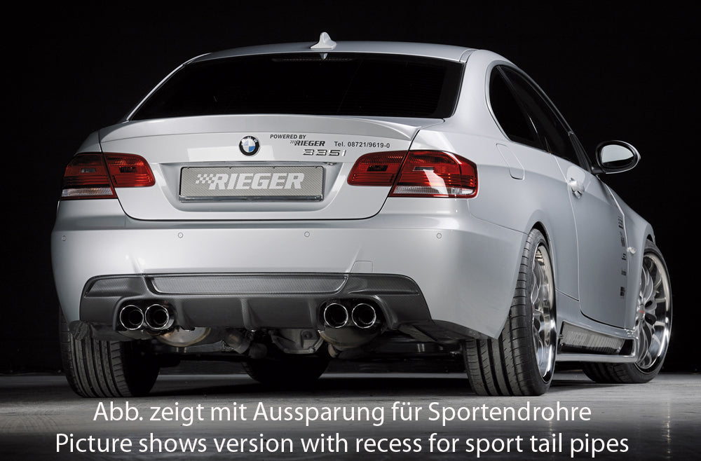 Rieger 00099859 BMW 3 Series E92 E93 Rear Diffuser for Original Tailpipe Left & RIght - Carbon-Look