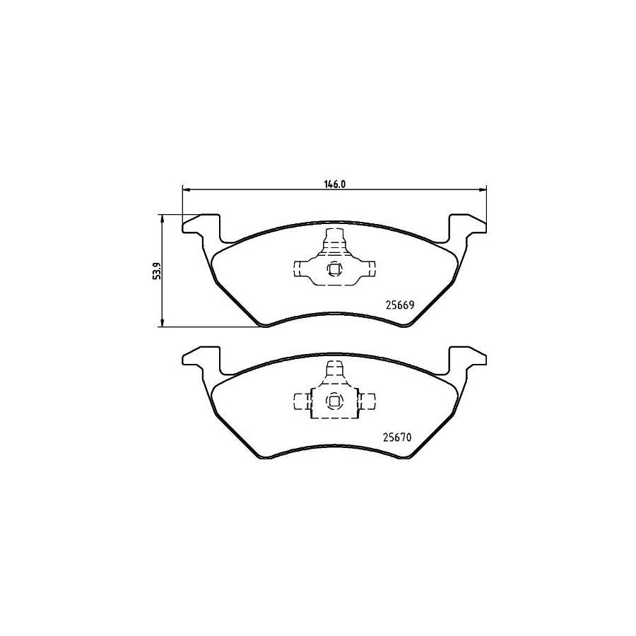 Hella 8DB 355 025 641 Brake Pad Set For Vw Saveiro V 5U8 5U9 Not Prepared For Wear Indicator