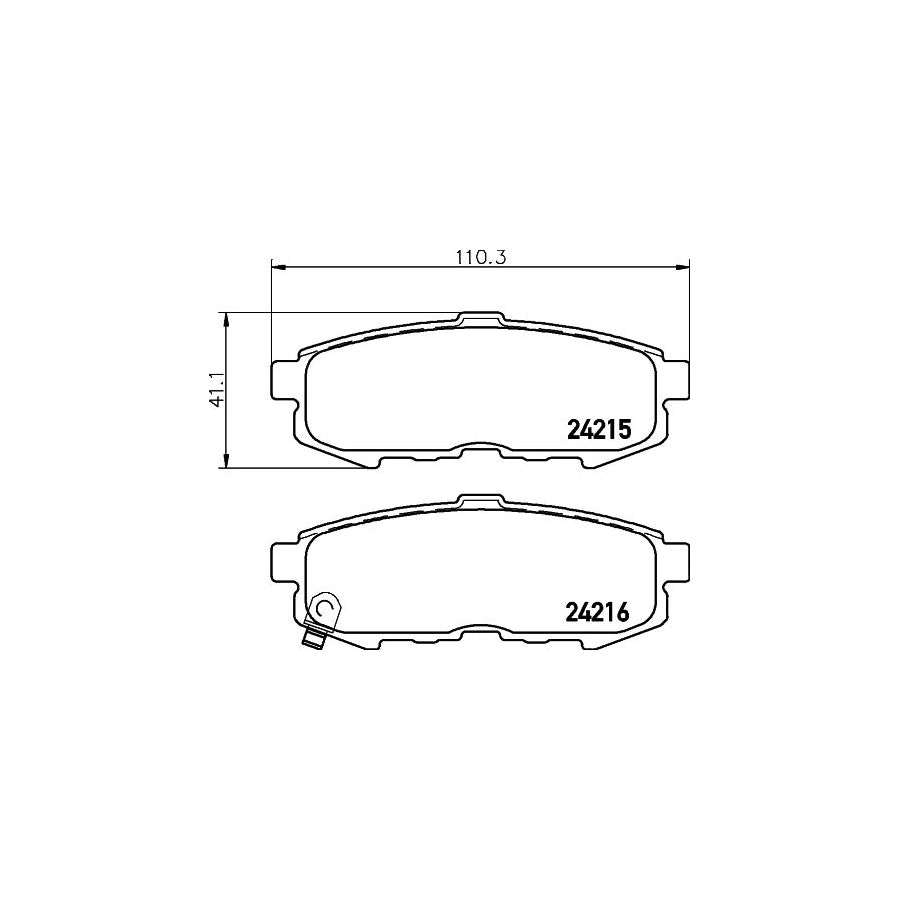 Hella 8DB 355 012 021 Brake Pad Set For Mazda Mpv Ii Lw With Acoustic Wear Warning