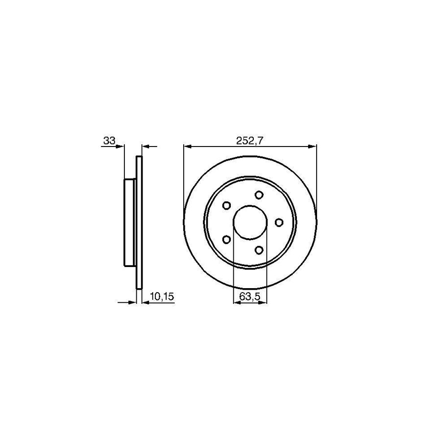 BOSCH 0 986 478 196 Brake Disc for FORD SCORPIO Solid Oiled