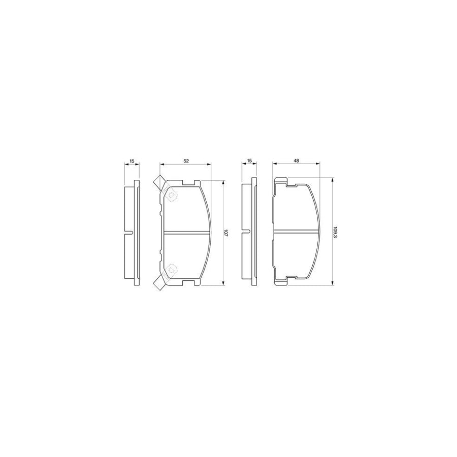 Bosch 0986468670 Brake Pad Set For Toyota Corolla BP732