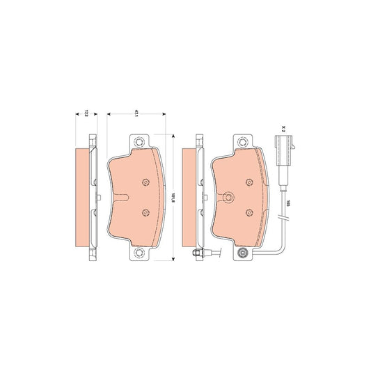 TRW Gdb1872 Brake Pad Set Incl Wear Warning Contact With Brake Caliper Screws With Accessories