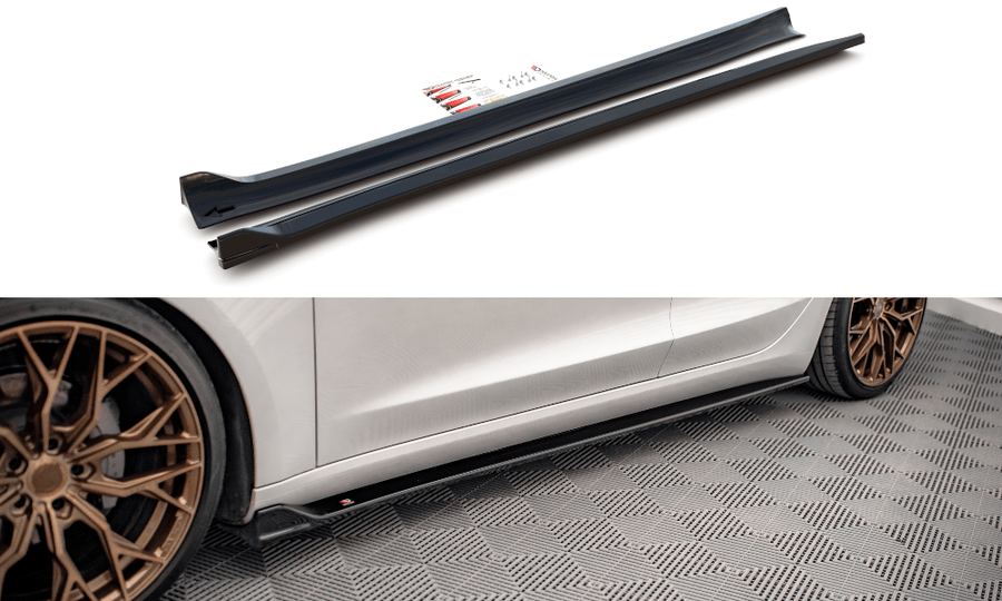 Maxton Design TE-MODEL3-1-SD2T Side Skirts Diffusers V.2 Tesla Model 3 | Duco Car Parts UK Car Parts