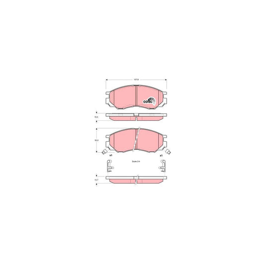 TRW Cotec Gdb1286 Brake Pad Set With Acoustic Wear Warning With Accessories
