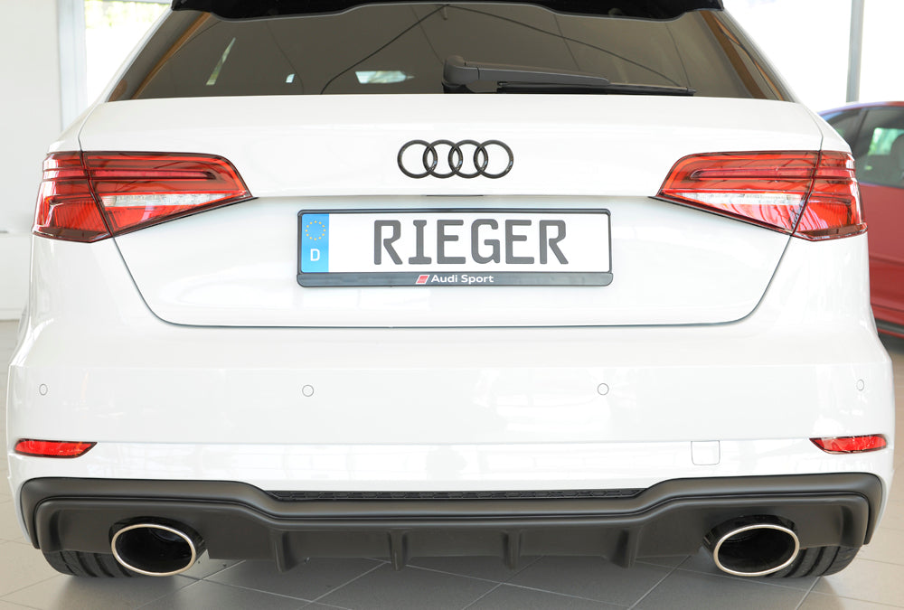 Rieger 00056823 Audi 8V Rear Diffuser for Sport Tailpipe Left & Right (A3 & S3) -  Matte Black