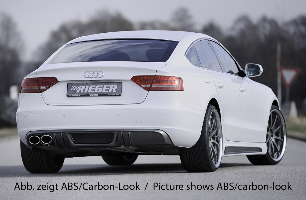 Rieger 00055436 Audi B8 B81 A5 Rear Diffuser for Original Twin Tailpipe Left -  Matte Black