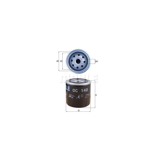 MAHLE ORIGINAL OC 140 Oil Filter Spin-on Filter, with one anti-return valve