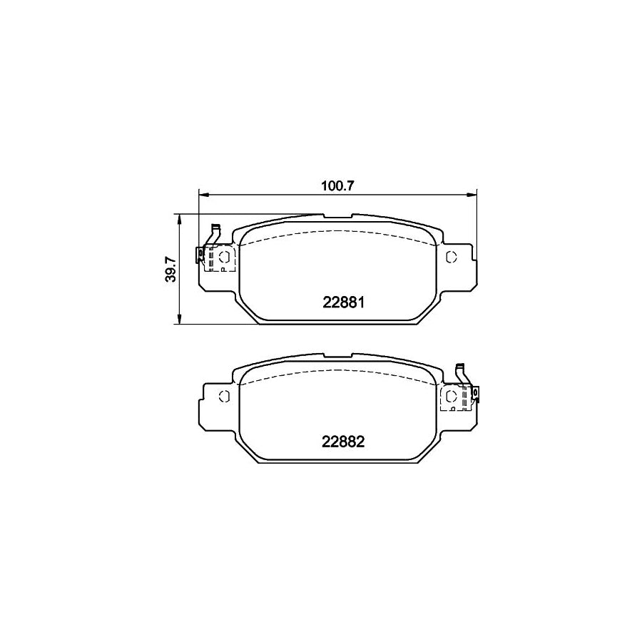 Hella 8DB 355 040 651 Brake Pad Set With Acoustic Wear Warning