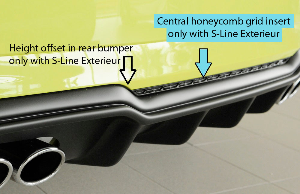 Rieger 00056823 Audi 8V Rear Diffuser for Sport Tailpipe Left & Right (A3 & S3) -  Matte Black