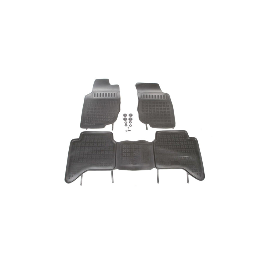 REZAW PLAST Tailored 201427 Floor mat set for TOYOTA Hilux VII Pickup Elastomer, Front and Rear, Quantity: 3, Black