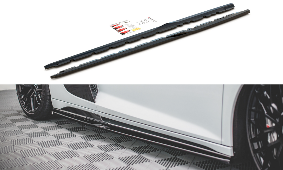 Maxton Design AU-R8-2F-SD1T Side Skirts Diffusers Audi R8 MK2 Facelift | Duco Car Parts UK Car Parts