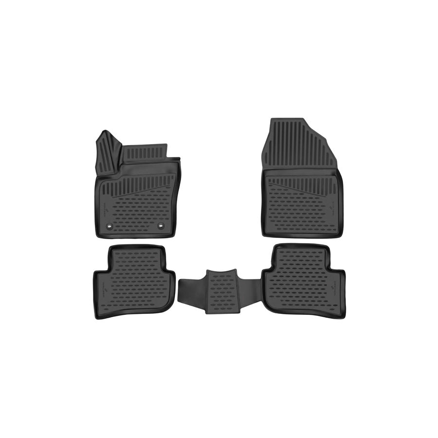 WALSER Tailored, XTR 75233 Floor mat set Elastomer, Front and Rear, Black