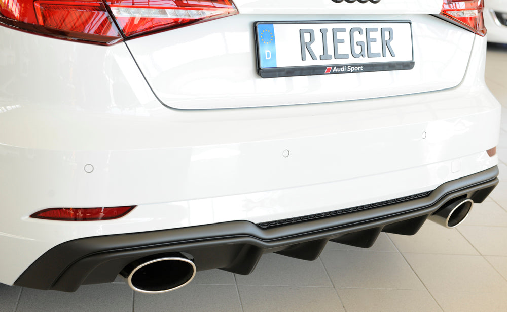 Rieger 00056823 Audi 8V Rear Diffuser for Sport Tailpipe Left & Right (A3 & S3) -  Matte Black