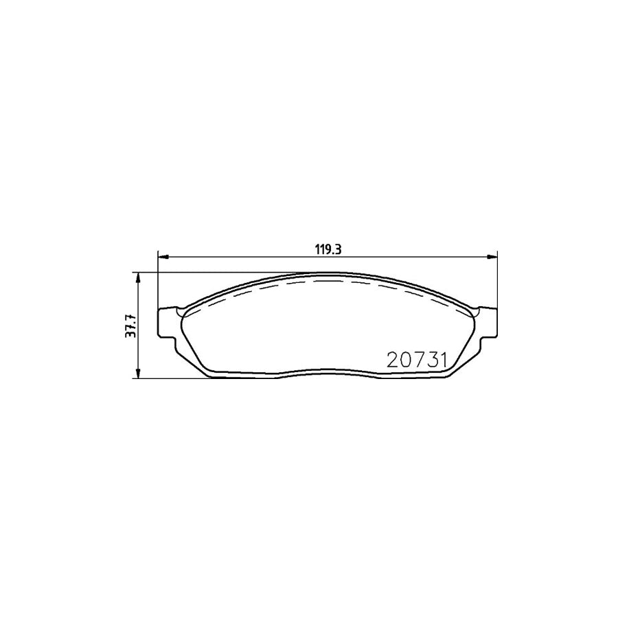 Hella 8DB 355 007 281 Brake Pad Set Not Prepared For Wear Indicator