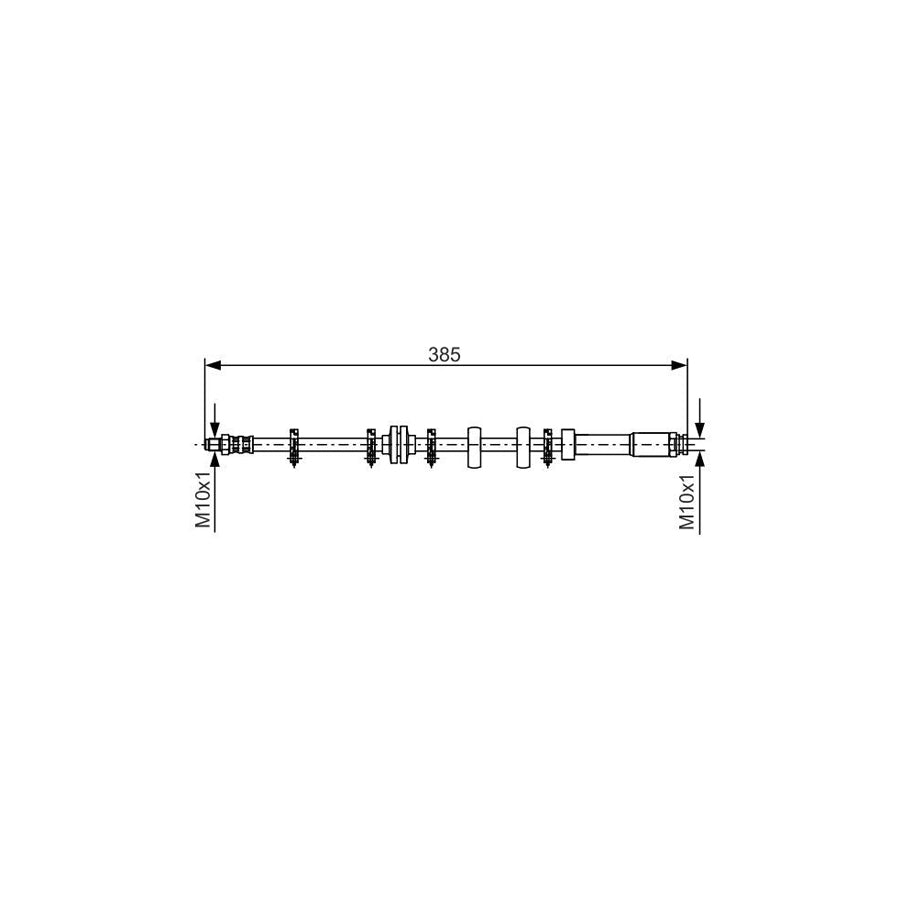 BOSCH 1 987 476 634 Brake Hose for FIAT PUNTO 375Mm M10X1 