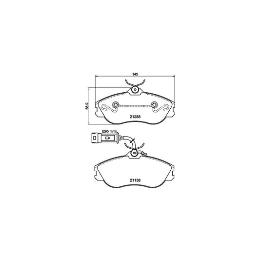 Hella 8DB 355 017 911 Brake Pad Set With Integrated Wear Warning Contact With Brake Caliper Screws
