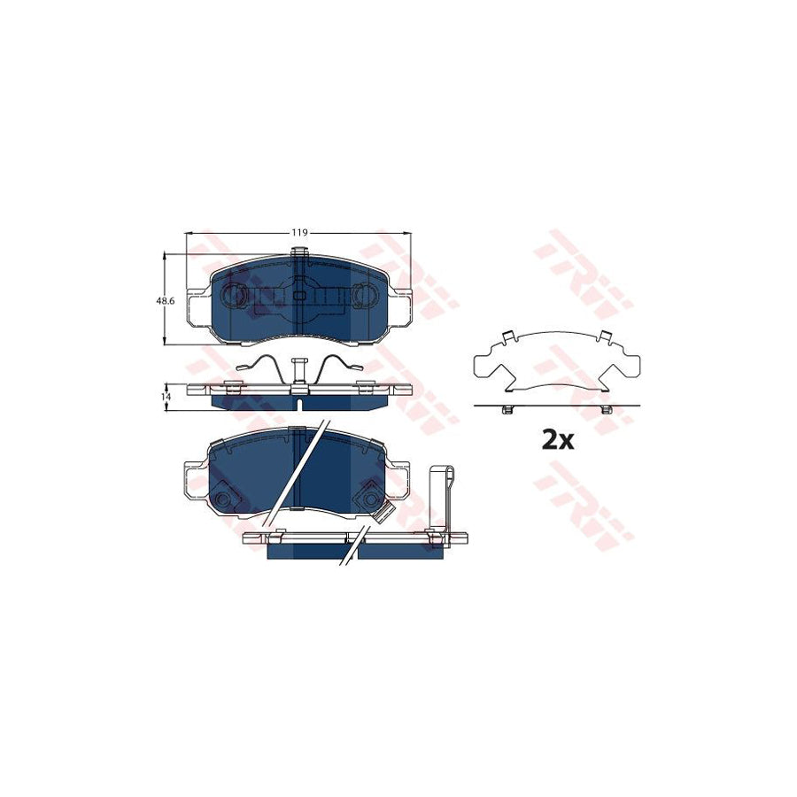 TRW Gdb3376Bte Brake Pad Set For Honda Insight With Acoustic Wear Warning With Accessories
