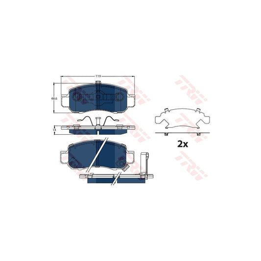 TRW Gdb3376Bte Brake Pad Set For Honda Insight With Acoustic Wear Warning With Accessories