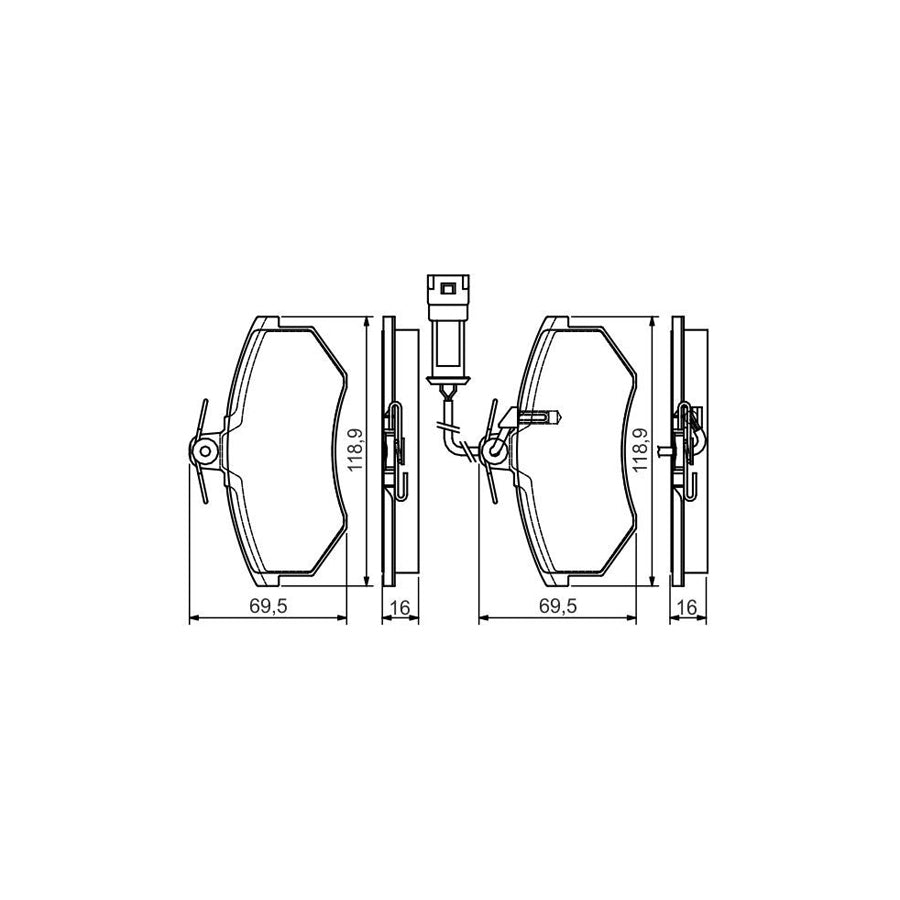 Bosch 0986495142 Brake Pad Set Incl Wear Warning Contact With Mounting Manual BP1460