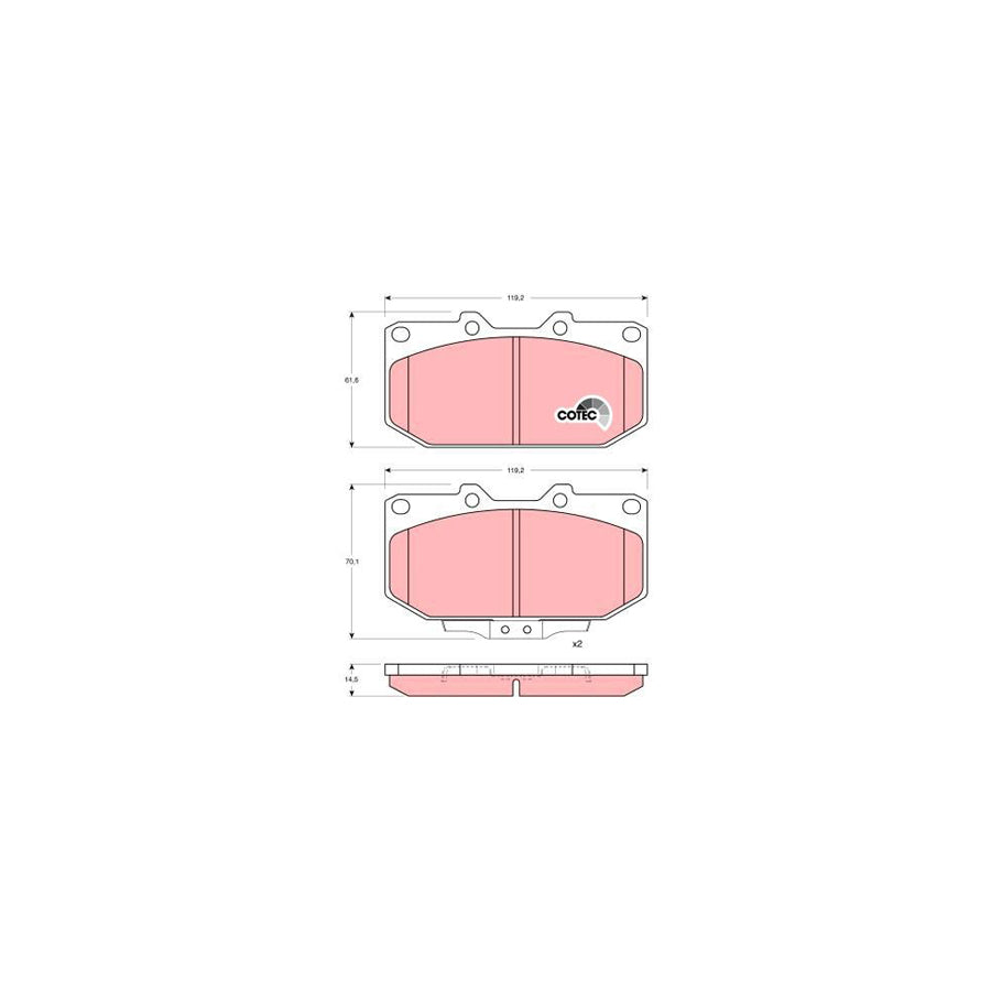 TRW Cotec Gdb1006 Brake Pad Set For Nissan 300Zx Coupe Z32 With Acoustic Wear Warning