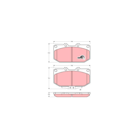 TRW Cotec Gdb1006 Brake Pad Set For Nissan 300Zx Coupe Z32 With Acoustic Wear Warning