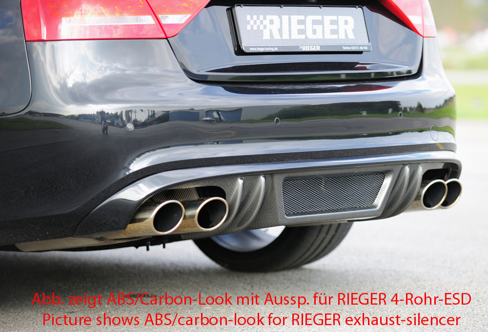 Rieger 00055440 Audi B8 B81 A5 Rear Diffuser for Original Twin Tailpipe Left -  Matte Black