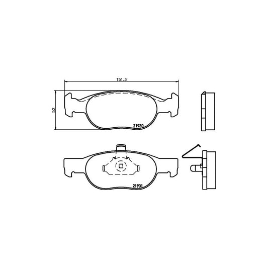Hella 8DB 355 009 231 Brake Pad Set For Fiat Punto Ii Hatchback 188 Not Prepared For Wear Indicator