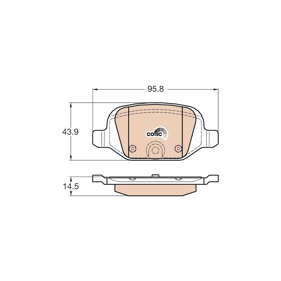 TRW Gdb1981 Brake Pad Set For Fiat 500 Cotec Not Prepared For Wear Indicator