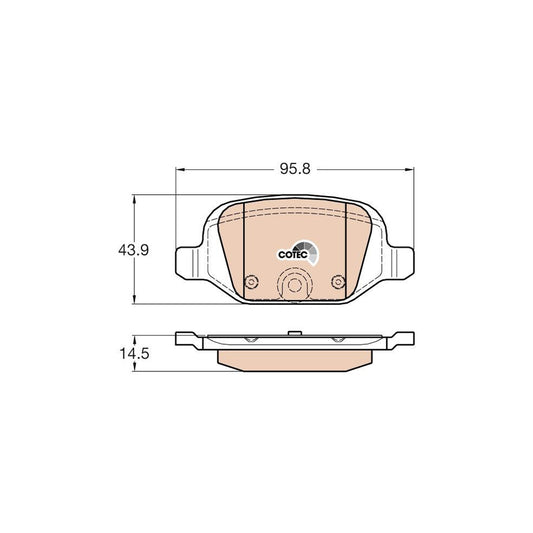TRW Gdb1981 Brake Pad Set For Fiat 500 Cotec Not Prepared For Wear Indicator